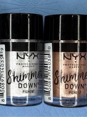 NYX Shimmer Down Pigment Duo - Platinum & Nude
